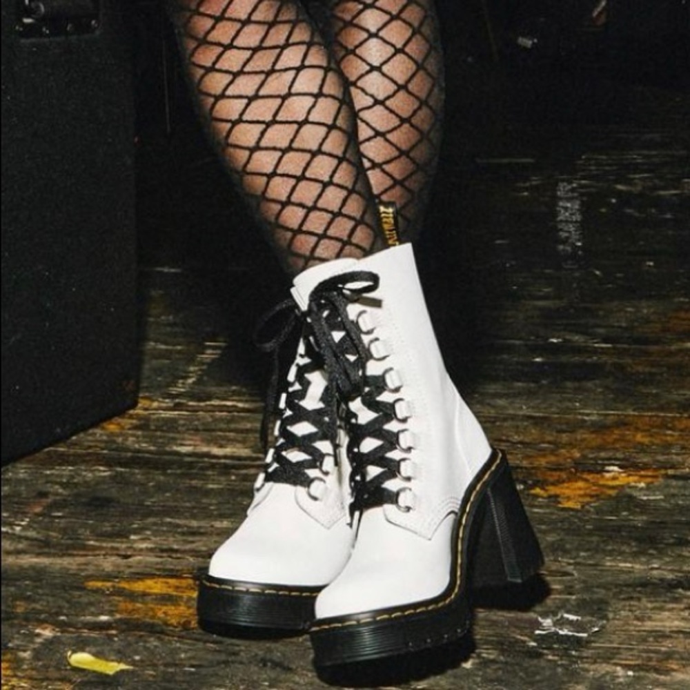 CHESNEY LEATHER FLARED HEEL LACE UP BOOTS